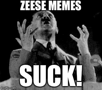 Hitler angry | ZEESE MEMES; SUCK! | image tagged in angry hitler,meme,memes,imgflip | made w/ Imgflip meme maker