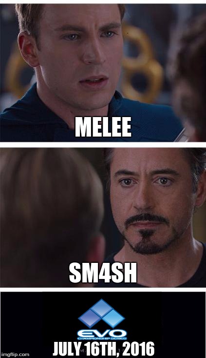 Marvel Civil War 1 | MELEE; SM4SH; JULY 16TH, 2016 | image tagged in memes,marvel civil war 1 | made w/ Imgflip meme maker