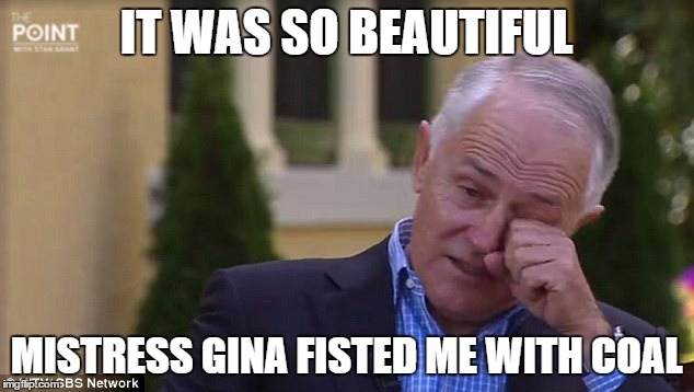 turnbull teary | IT WAS SO BEAUTIFUL; MISTRESS GINA FISTED ME WITH COAL | image tagged in turnbull teary | made w/ Imgflip meme maker