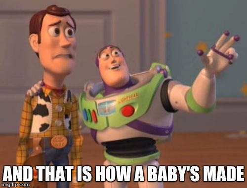 X, X Everywhere Meme | AND THAT IS HOW A BABY'S MADE | image tagged in memes,x x everywhere | made w/ Imgflip meme maker