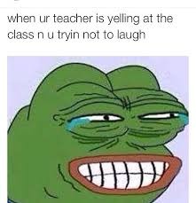 Trying not to laugh | image tagged in pepe the frog | made w/ Imgflip meme maker