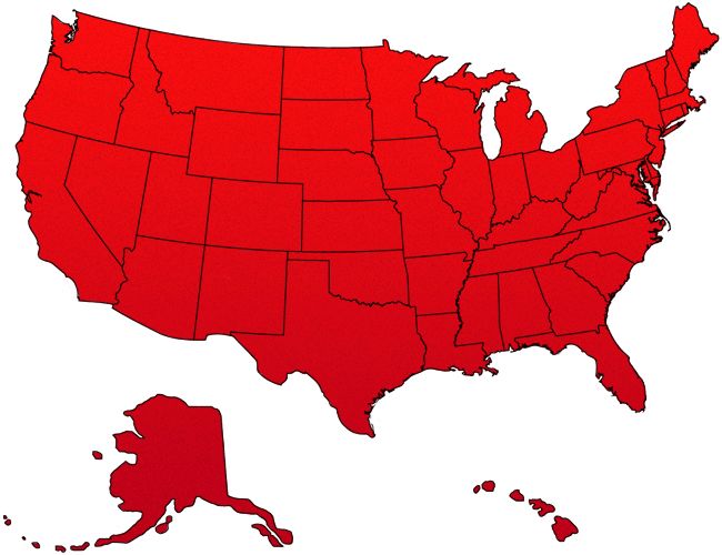 Red USA map Blank Meme Template