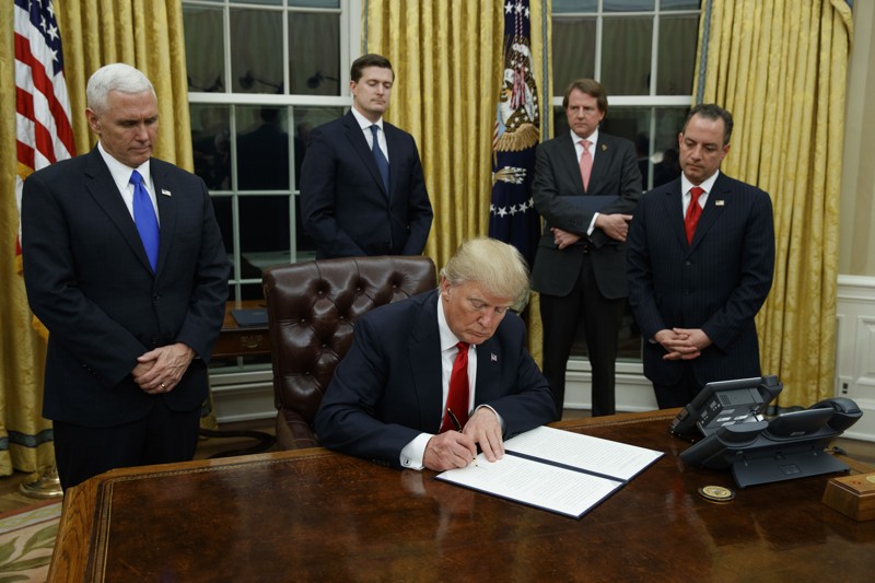 Trump Signing An Executive Order Blank Meme Template