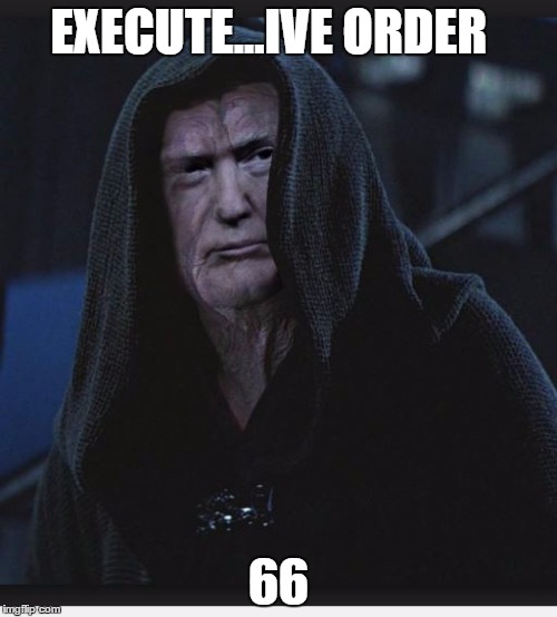 Sith Lord Trump | EXECUTE...IVE ORDER; 66 | image tagged in sith lord trump | made w/ Imgflip meme maker