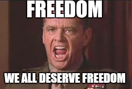 FREEDOM WE ALL DESERVE FREEDOM | made w/ Imgflip meme maker