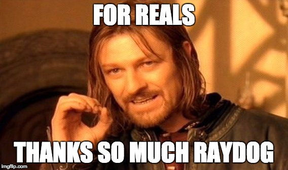 One Does Not Simply Meme | FOR REALS THANKS SO MUCH RAYDOG | image tagged in memes,one does not simply | made w/ Imgflip meme maker