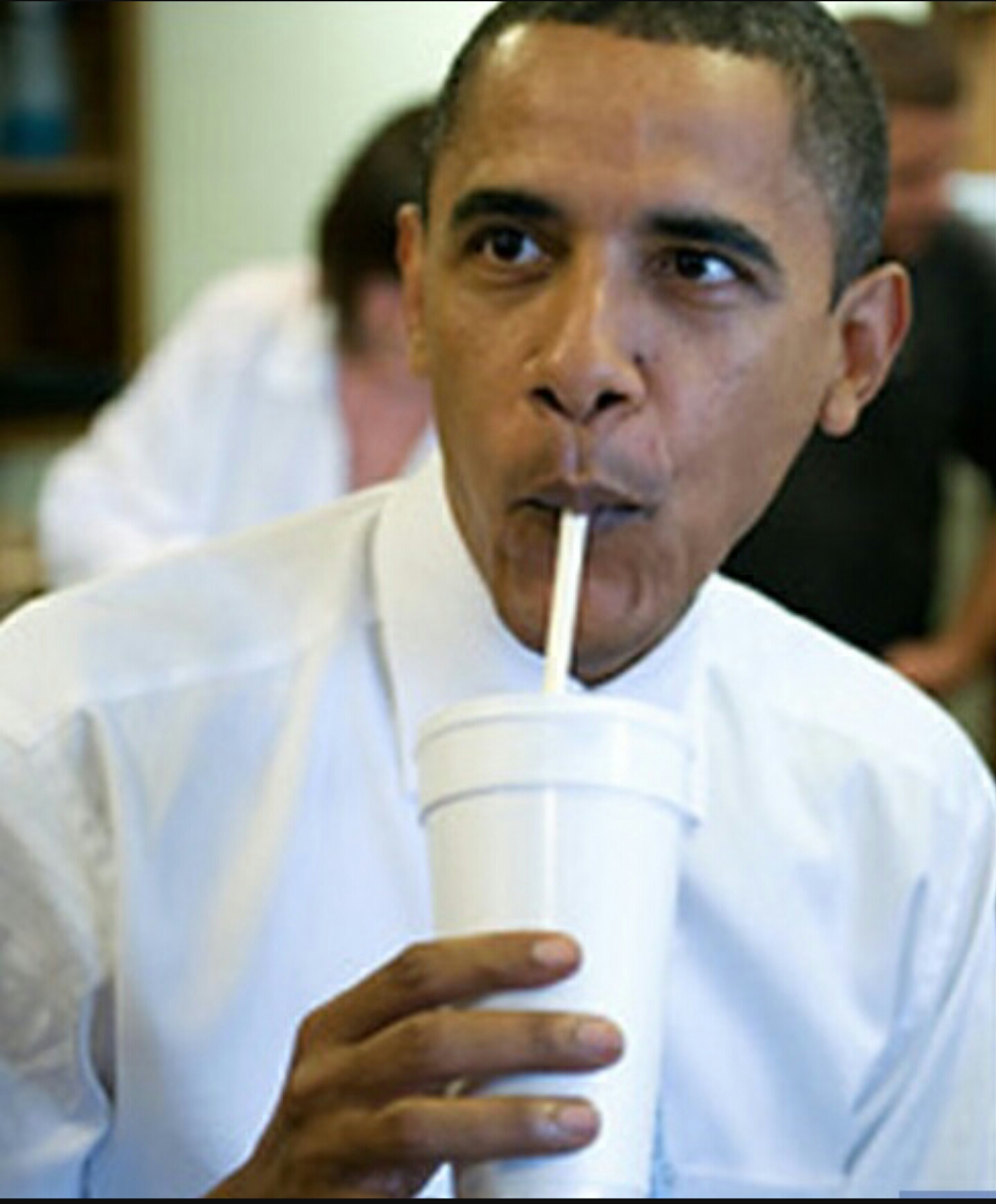 High Quality Obama sips Blank Meme Template