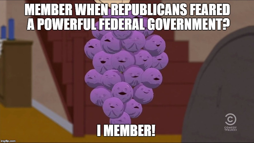 Member Berries | MEMBER WHEN REPUBLICANS FEARED A POWERFUL FEDERAL GOVERNMENT? I MEMBER! | image tagged in memes,member berries | made w/ Imgflip meme maker