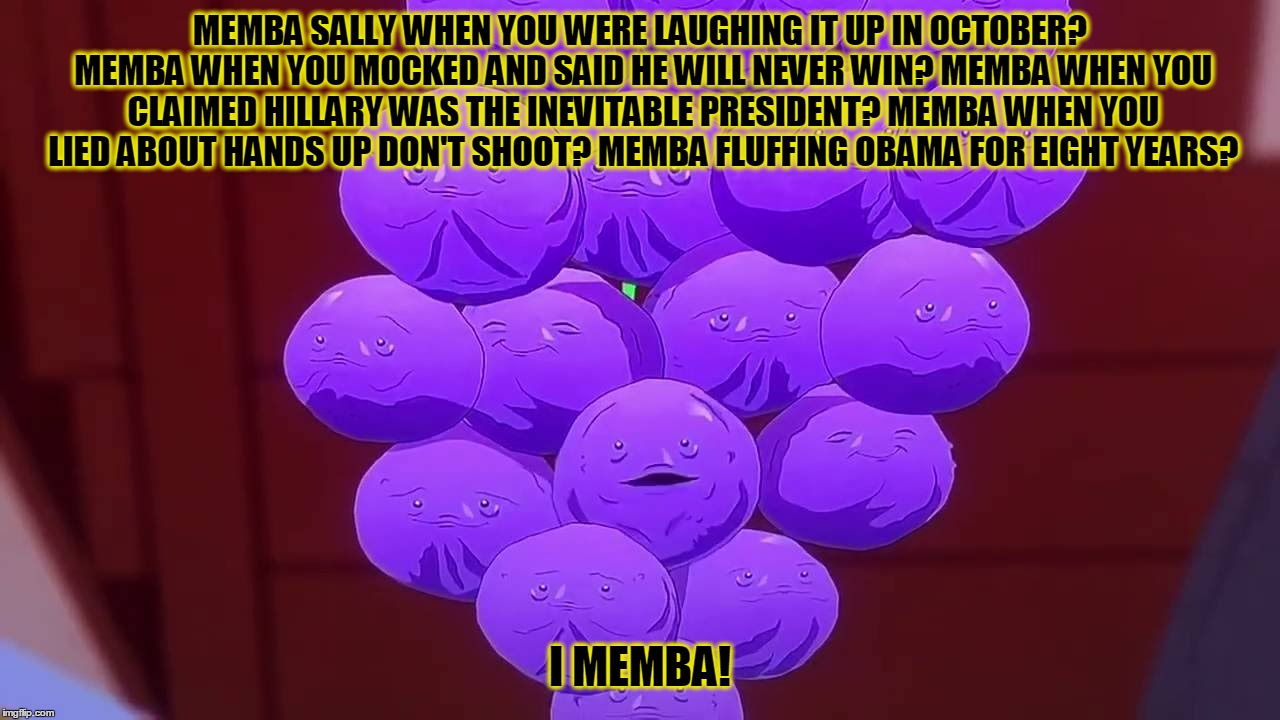 CNN Sally Kohn | MEMBA SALLY WHEN YOU WERE LAUGHING IT UP IN OCTOBER? MEMBA WHEN YOU MOCKED AND SAID HE WILL NEVER WIN? MEMBA WHEN YOU CLAIMED HILLARY WAS THE INEVITABLE PRESIDENT? MEMBA WHEN YOU LIED ABOUT HANDS UP DON'T SHOOT? MEMBA FLUFFING OBAMA FOR EIGHT YEARS? I MEMBA! | image tagged in cnn,hillary clinton,barack obama | made w/ Imgflip meme maker