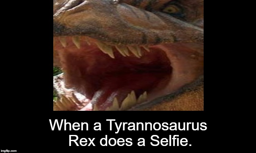 T Rex Selfie  | When a Tyrannosaurus Rex does a Selfie. | image tagged in dinosaur | made w/ Imgflip meme maker