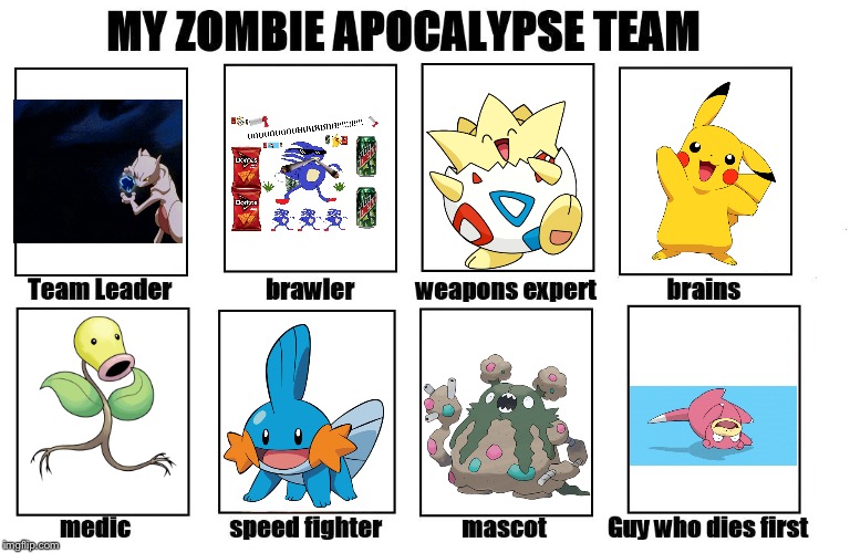 My Zombie Apocalypse Team | image tagged in my zombie apocalypse team | made w/ Imgflip meme maker