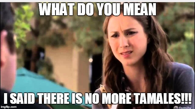 For real pll | WHAT DO YOU MEAN; I SAID THERE IS NO MORE TAMALES!!! | image tagged in for real pll | made w/ Imgflip meme maker