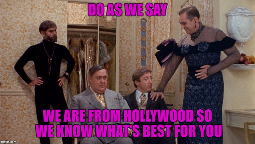 DO AS WE SAY WE ARE FROM HOLLYWOOD SO WE KNOW WHAT'S BEST FOR YOU | made w/ Imgflip meme maker