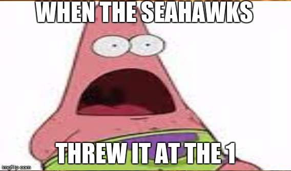 Remember the Interception Jaw Drop | WHEN THE SEAHAWKS; THREW IT AT THE 1 | image tagged in seattle seahawks | made w/ Imgflip meme maker
