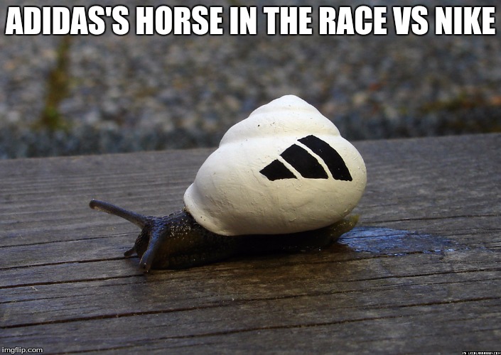 snail adidas | ADIDAS'S HORSE IN THE RACE VS NIKE | image tagged in snail adidas | made w/ Imgflip meme maker
