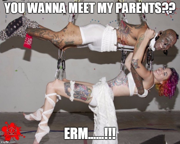 wtf | YOU WANNA MEET MY PARENTS?? ERM......!!! | image tagged in wtf | made w/ Imgflip meme maker