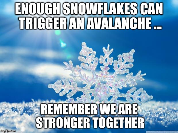 REMEMBER WE ARE STRONGER TOGETHER image tagged in snowflake made w/ Imgflip...