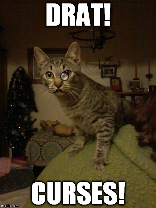 drat! | DRAT! CURSES! | image tagged in cat,steampunk | made w/ Imgflip meme maker