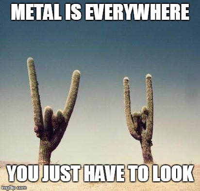 Metal Desert | METAL IS EVERYWHERE; YOU JUST HAVE TO LOOK | image tagged in metal desert | made w/ Imgflip meme maker