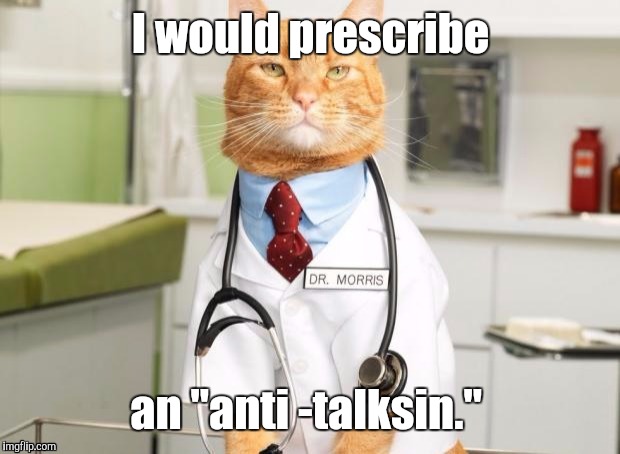 1ak3dy.jpg | I would prescribe an "anti -talksin." | image tagged in 1ak3dyjpg | made w/ Imgflip meme maker