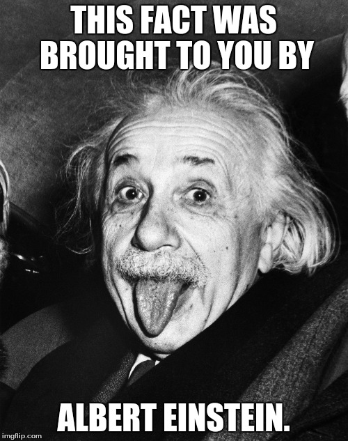 THIS FACT WAS BROUGHT TO YOU BY ALBERT EINSTEIN. | made w/ Imgflip meme maker