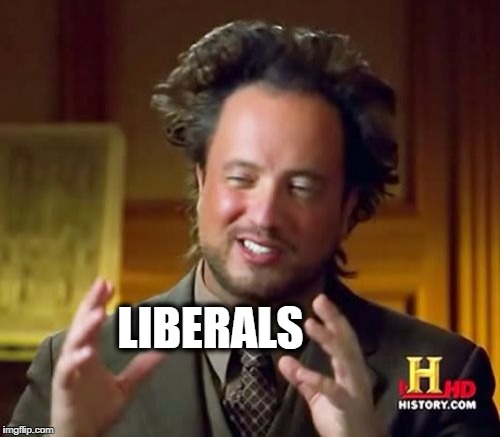 Ancient Aliens Meme | LIBERALS | image tagged in memes,ancient aliens | made w/ Imgflip meme maker