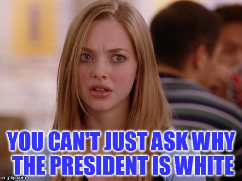 OMG Karen | YOU CAN'T JUST ASK WHY THE PRESIDENT IS WHITE | image tagged in memes,omg karen | made w/ Imgflip meme maker