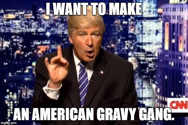 Misheard Donald | I WANT TO MAKE; AN AMERICAN GRAVY GANG. | image tagged in donald trump,donald trump memes | made w/ Imgflip meme maker