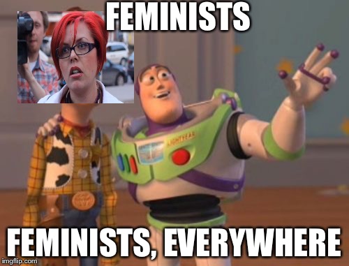 X, X Everywhere | FEMINISTS; FEMINISTS, EVERYWHERE | image tagged in memes,x x everywhere | made w/ Imgflip meme maker