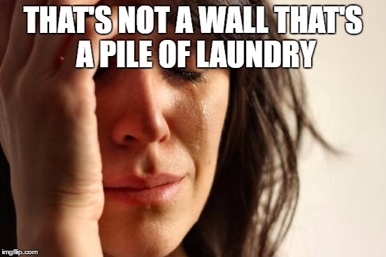 First World Problems Meme | THAT'S NOT A WALL THAT'S A PILE OF LAUNDRY | image tagged in memes,first world problems | made w/ Imgflip meme maker