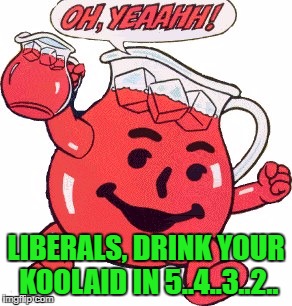 LIBERALS, DRINK YOUR KOOLAID IN 5..4..3..2.. | made w/ Imgflip meme maker