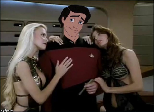 Disney Trek - Commander Eric Riker | DISNEY TREK - COMMANDER ERIC | image tagged in memes,disney trek,star trek,disney,riker,prince eric | made w/ Imgflip meme maker