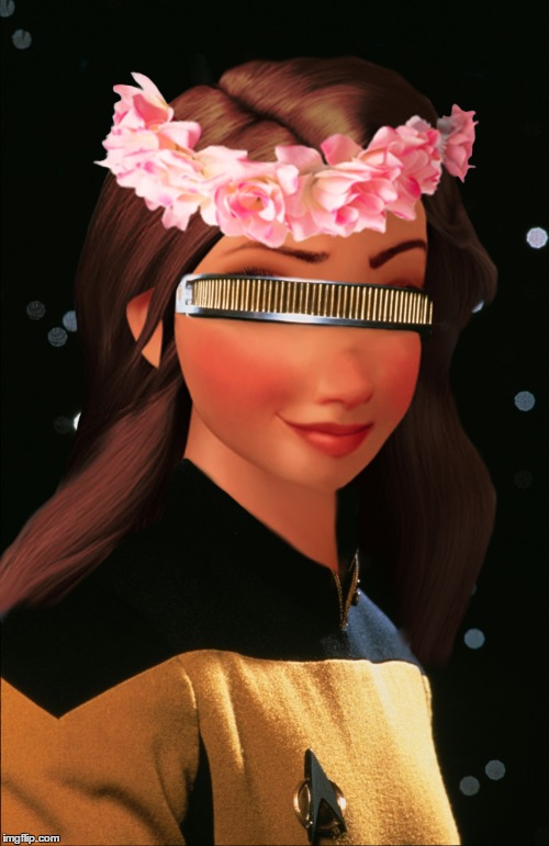 Disney Trek - Lt. Commander Moana LaForge | DISNEY TREK - LAFORGE MOANA | image tagged in memes,disney trek,star trek,laforge,moana | made w/ Imgflip meme maker