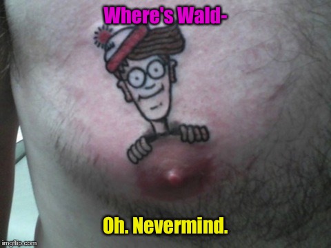 Waldo arrested after children force to touch an old man to find him | Where's Wald-; Oh. Nevermind. | image tagged in e,tattoo week | made w/ Imgflip meme maker