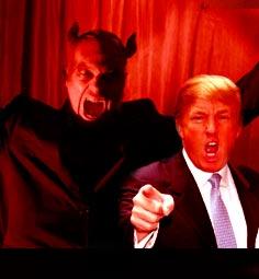 High Quality Donald Trump and Satan Blank Meme Template