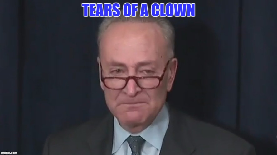 Chucky boy crying crocodile tears  | TEARS OF A CLOWN | image tagged in chuck schumer | made w/ Imgflip meme maker