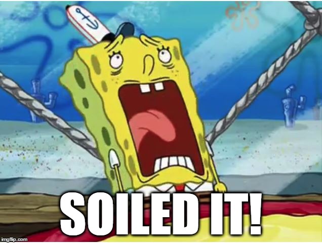 SOILED IT! | SOILED IT! | image tagged in soiled it,spongebob | made w/ Imgflip meme maker