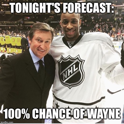 TONIGHT'S FORECAST:; 100% CHANCE OF WAYNE | image tagged in waynes | made w/ Imgflip meme maker