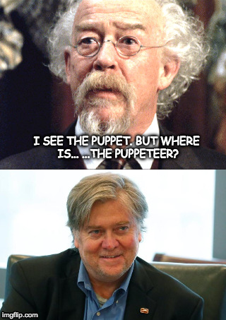 Where is the puppeteer? | I SEE THE PUPPET. BUT WHERE IS... ...THE PUPPETEER? | image tagged in rip john hurt,puppeteer,hellboy,resist,bad nazi | made w/ Imgflip meme maker