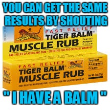 YOU CAN GET THE SAME RESULTS BY SHOUTING " I HAVE A BALM " | made w/ Imgflip meme maker