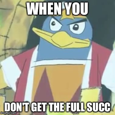 Dedede drawing | WHEN YOU; DON'T GET THE FULL SUCC | image tagged in dedede drawing | made w/ Imgflip meme maker