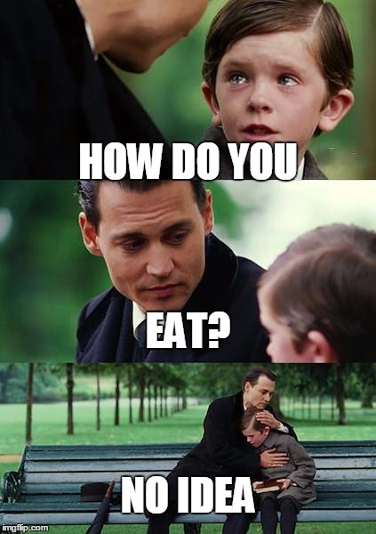 Finding Neverland Meme | HOW DO YOU; EAT? NO IDEA | image tagged in memes,finding neverland | made w/ Imgflip meme maker