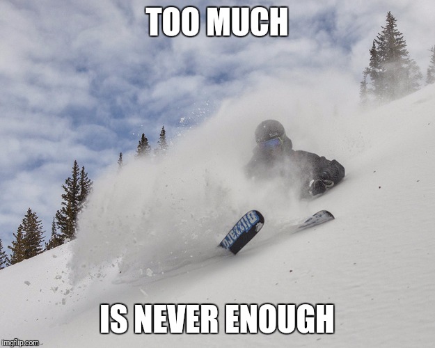 TOO MUCH IS NEVER ENOUGH | made w/ Imgflip meme maker
