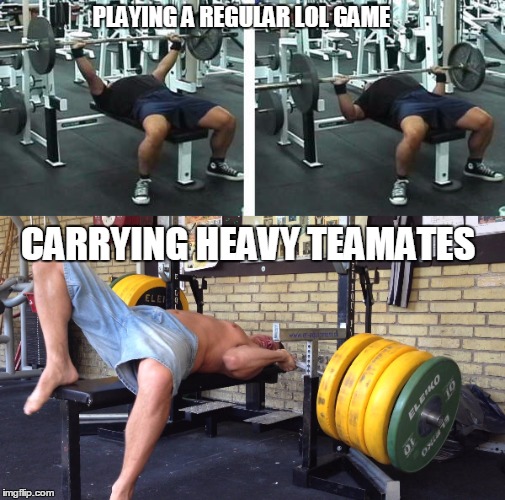 League of Legends life | PLAYING A REGULAR LOL GAME; CARRYING HEAVY TEAMATES | image tagged in league of legends | made w/ Imgflip meme maker