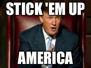 Donald Trump | STICK 'EM UP; AMERICA | image tagged in donald trump | made w/ Imgflip meme maker