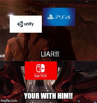 Anakin: Nintendo switch new partners are from ps4 I hate em!! | YOUR WITH HIM!! | image tagged in funny nintendo memes | made w/ Imgflip meme maker