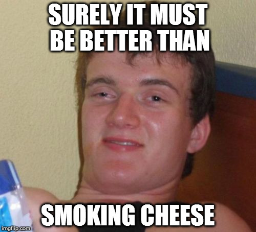 10 Guy Meme | SURELY IT MUST BE BETTER THAN SMOKING CHEESE | image tagged in memes,10 guy | made w/ Imgflip meme maker