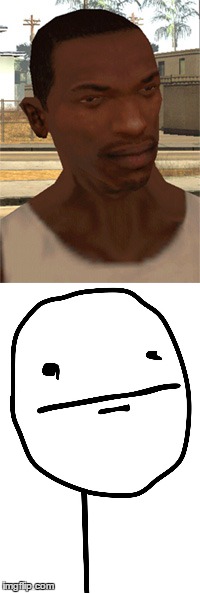CJ Totally Looks Like Poker Face | image tagged in gta,memes,funny,totally looks like | made w/ Imgflip meme maker