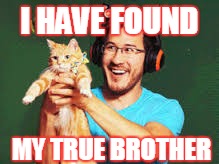 Tru bro of Mark | I HAVE FOUND; MY TRUE BROTHER | image tagged in markiplier | made w/ Imgflip meme maker