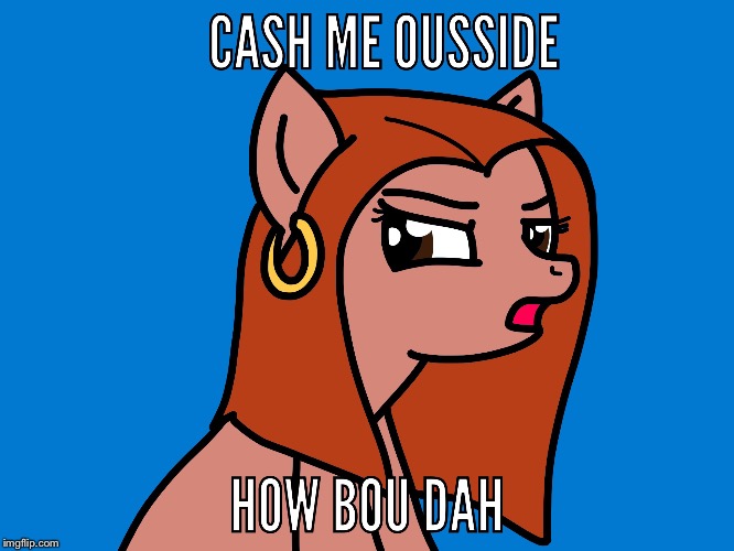 Cash Me Pony | image tagged in meme,pony,cash me ousside | made w/ Imgflip meme maker